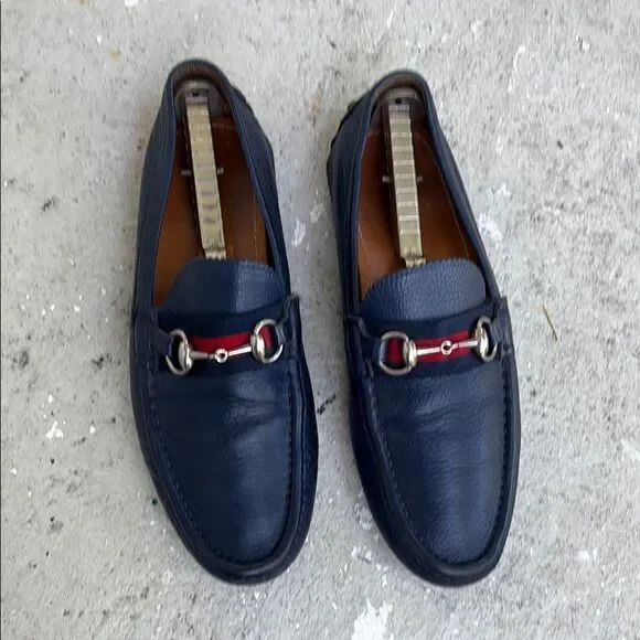 Gucci, navy driving shoes - Picture 1 of 14